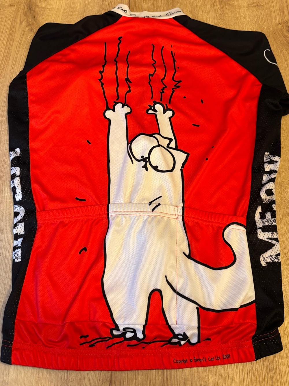 UNIQUE Simon's Cat Women's Cycling Jersey - Red & Black XL(UK SIZE)